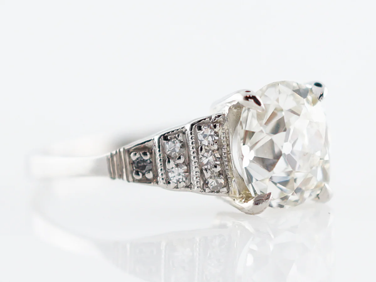 Antique Engagement Ring Art Deco 1.48 Cushion Cut Diamond in Platinum (Copy) - Image 4