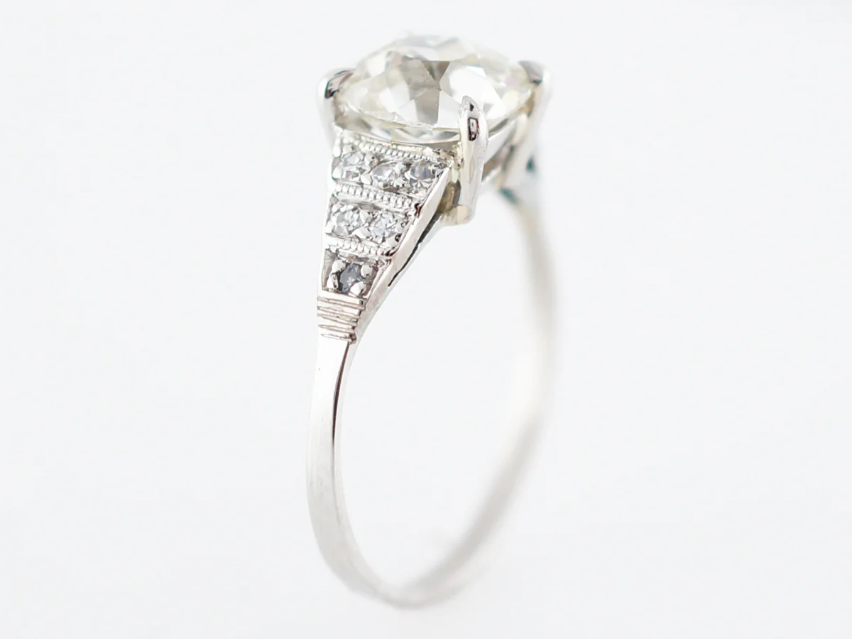 Antique Engagement Ring Art Deco 1.48 Cushion Cut Diamond in Platinum (Copy) - Image 6