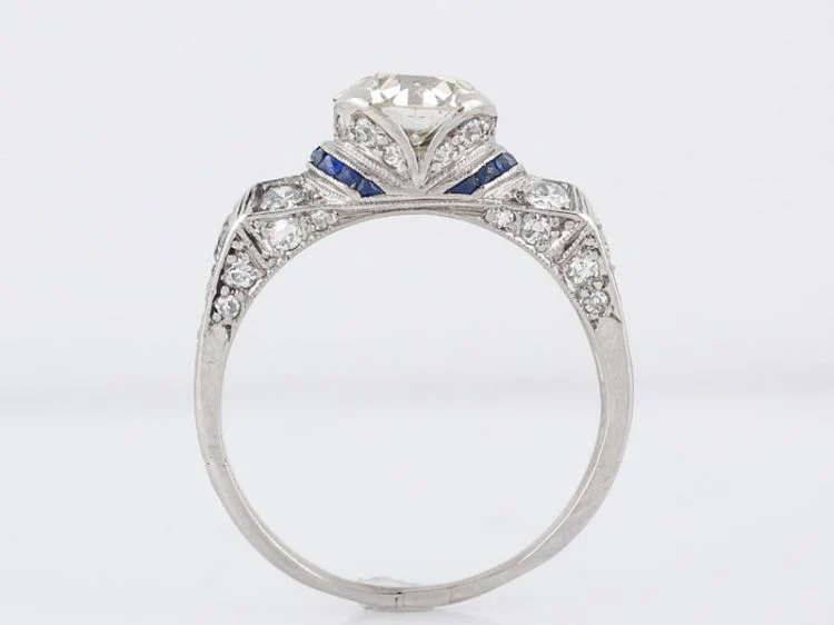 Antique Engagement Ring Art Deco 1.50 Transitional Cut Diamond in Platinum - Image 6