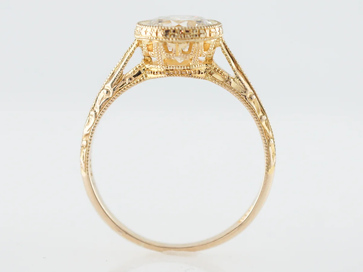 Antique Engagement Ring Art Deco 1.61 Old European Cut Diamond in 14k Yellow Gold - Image 4