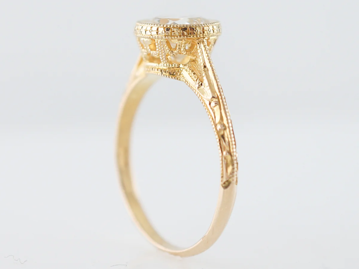 Antique Engagement Ring Art Deco 1.61 Old European Cut Diamond in 14k Yellow Gold - Image 5