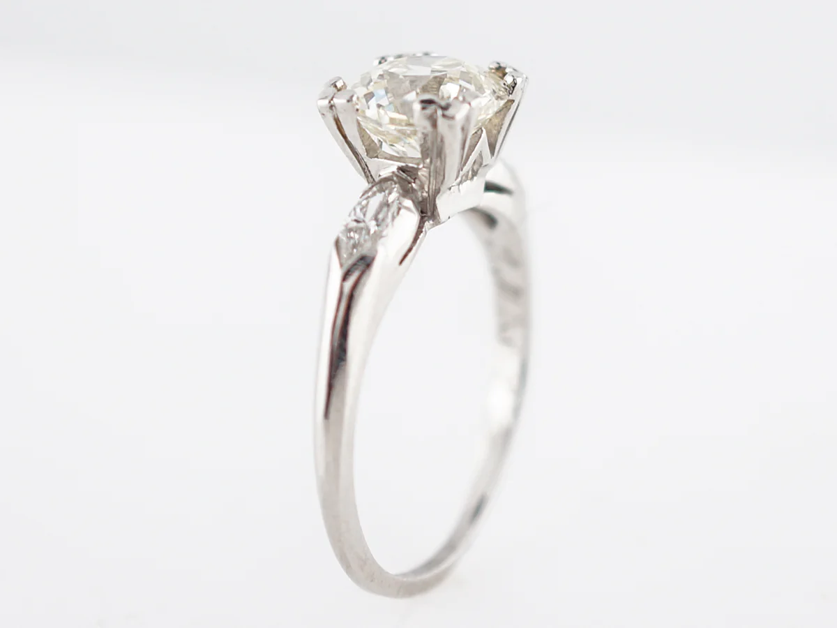 Antique Engagement Ring Art Deco 1.63 Old European Cut Diamond in Platinum - Image 5