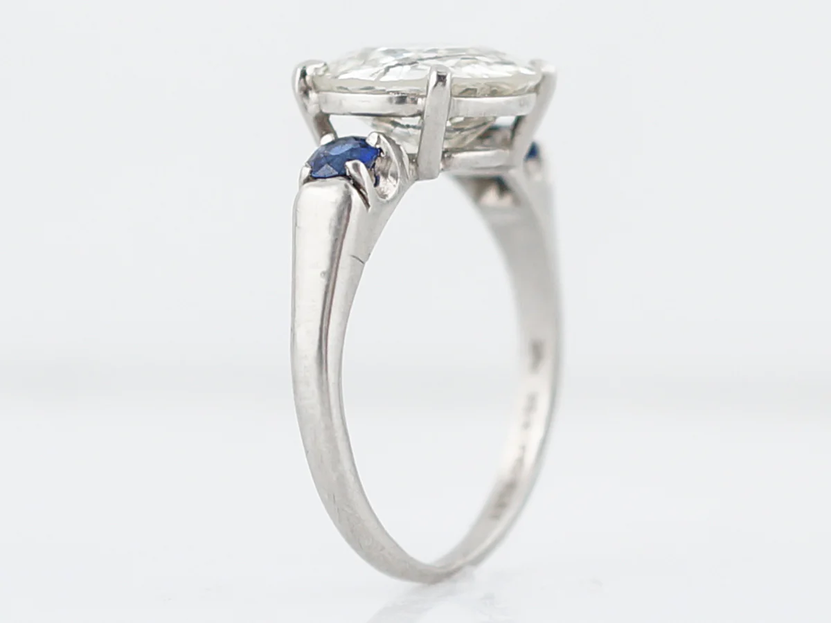 Antique Engagement Ring Art Deco 2.86 Old European Cut Diamond in Platinum - Image 5