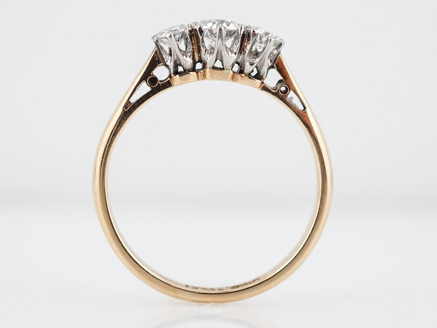 Antique Engagement Ring Art Deco .40 Old European & Round Brilliant Cut Diamonds in 18k Yellow Gold - Image 6