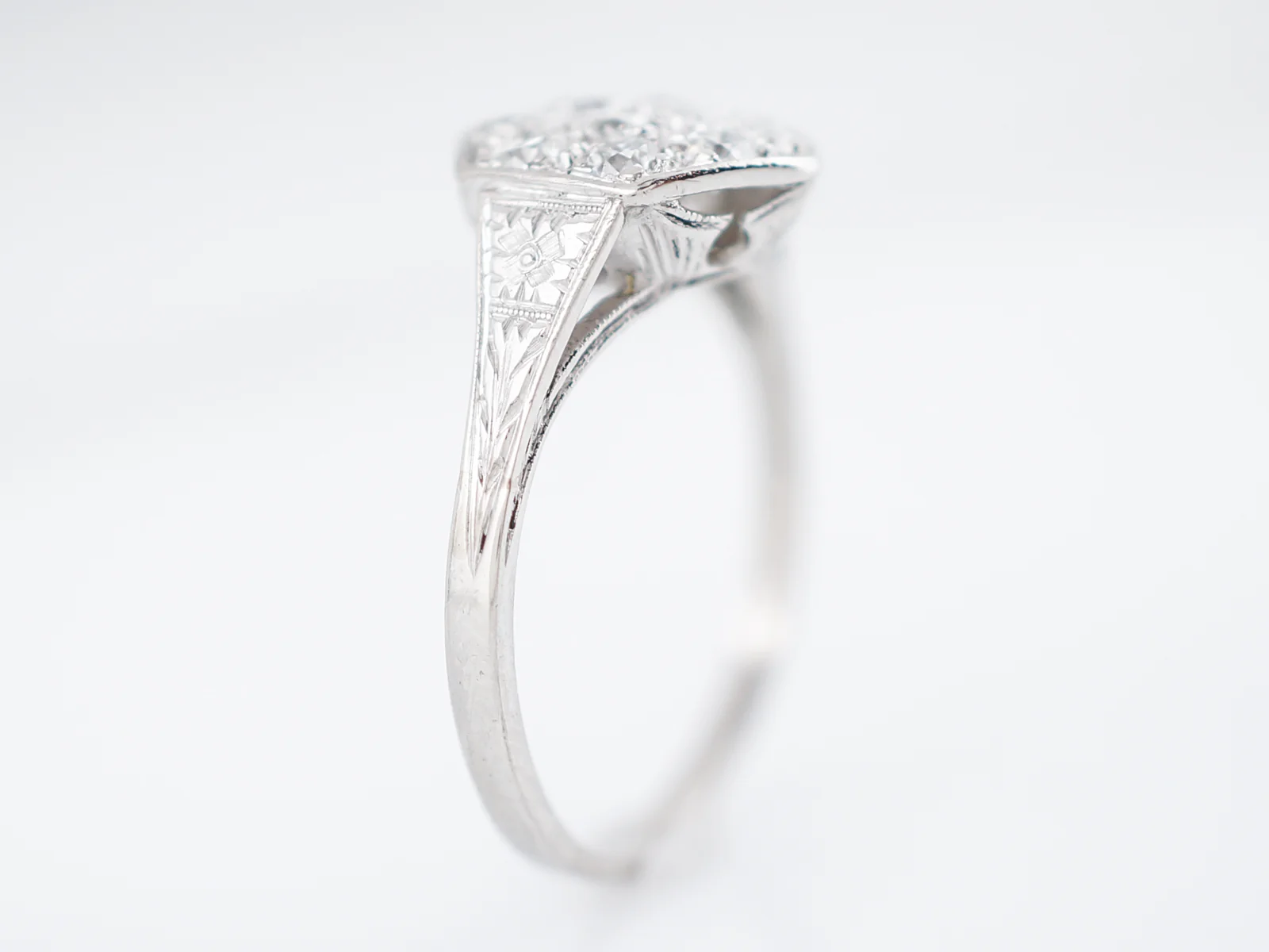 Antique Engagement Ring Art Deco .55 Old European Cut Diamonds in Platinum - Image 5