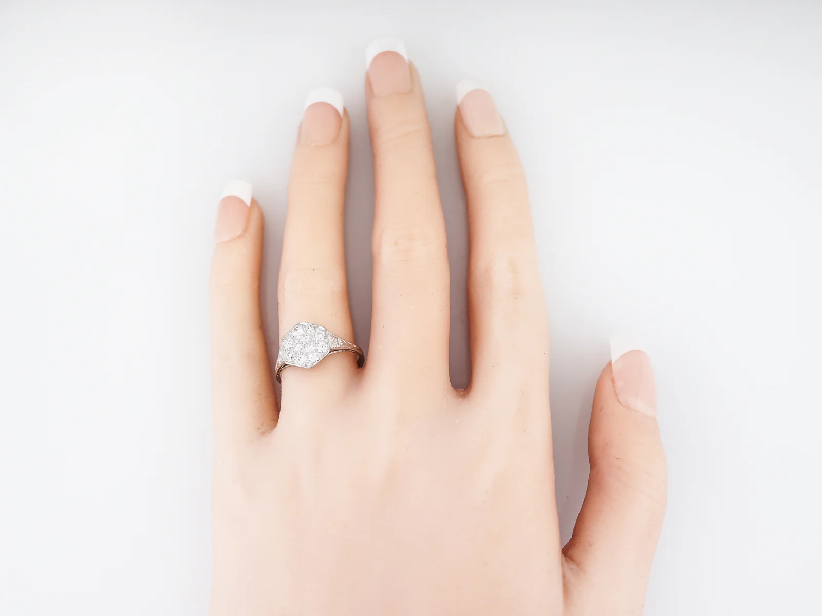 Antique Engagement Ring Art Deco .55 Old European Cut Diamonds in Platinum - Image 7