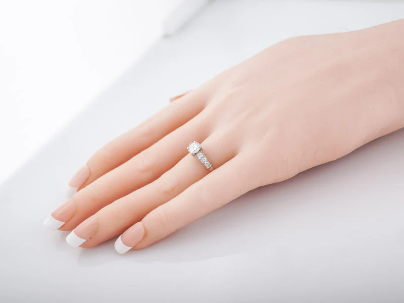 Antique Engagement Ring Art Deco .60 Round Brilliant Cut Diamond in Platinum - Image 8