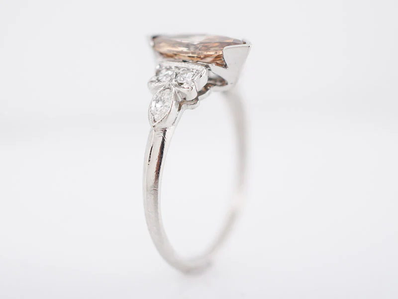 Antique Engagement Ring Art Deco .96 Marquis Cut Diamond in Platinum - Image 6