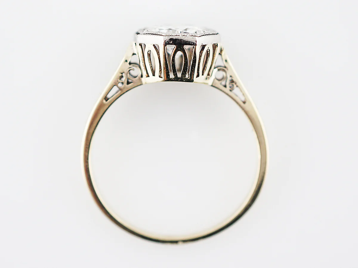 Antique Engagement Ring Art Deco .98 Old European Cut Diamond in 14k Yellow Gold - Image 5