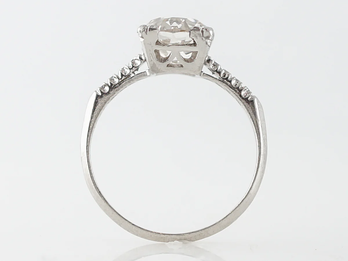 **RTV 10/30/18***Antique Engagement Ring Art Deco GIA 2.30 Old Mine Cut Diamond in Platinum - Image 4