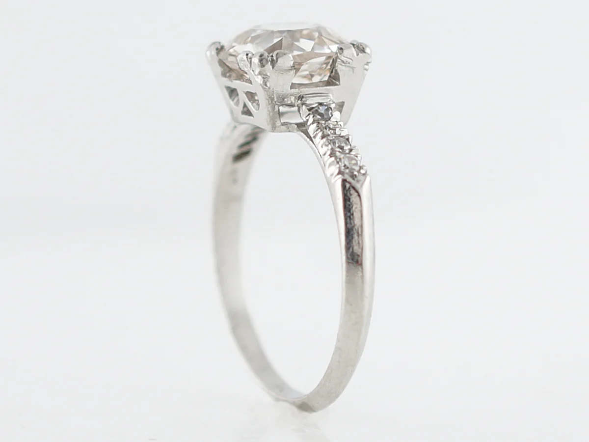 **RTV 10/30/18***Antique Engagement Ring Art Deco GIA 2.30 Old Mine Cut Diamond in Platinum - Image 5