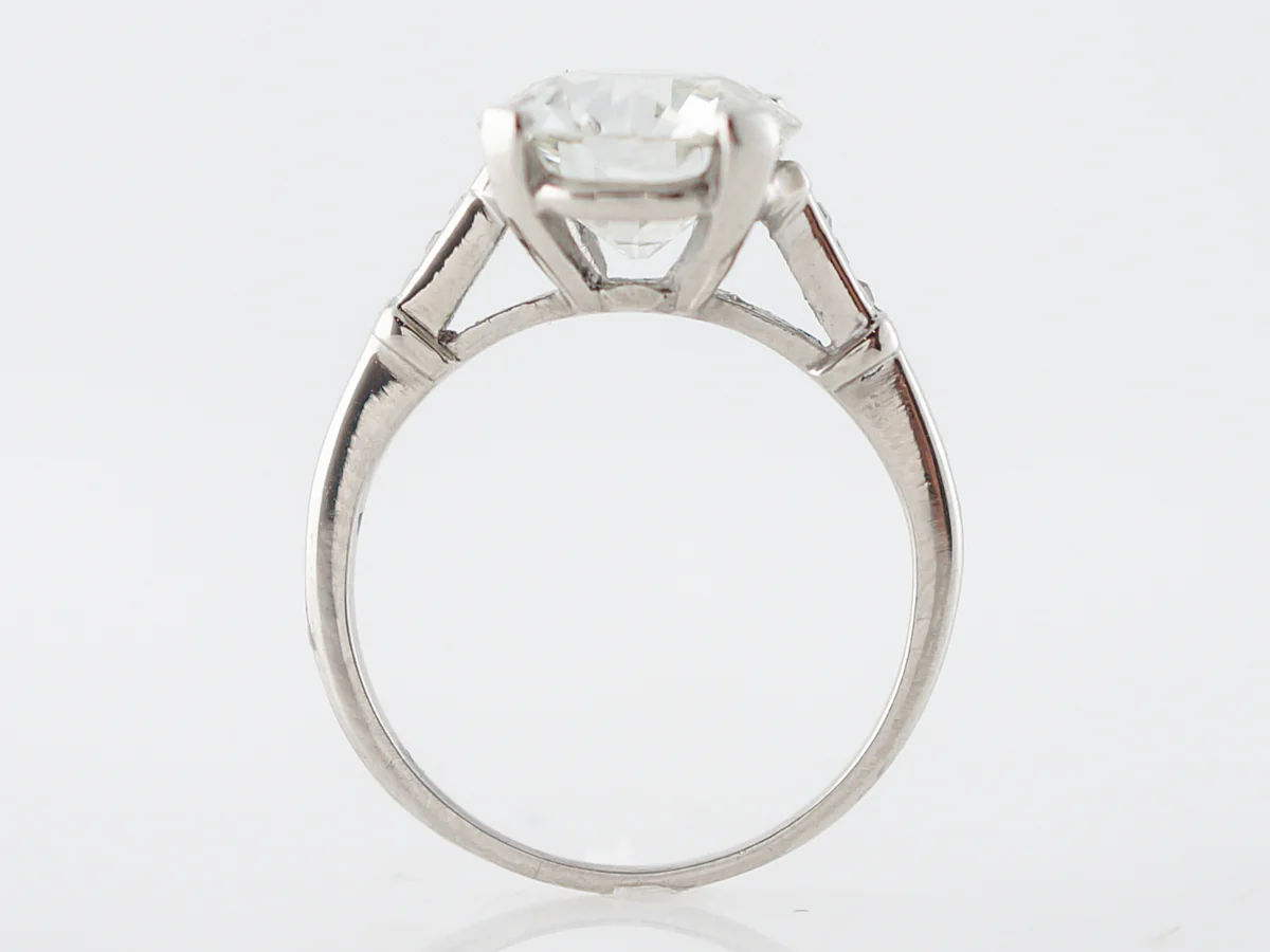 Antique Engagement Ring Art Deco GIA 2.65 Old European Cut Diamond in Platinum - Image 7