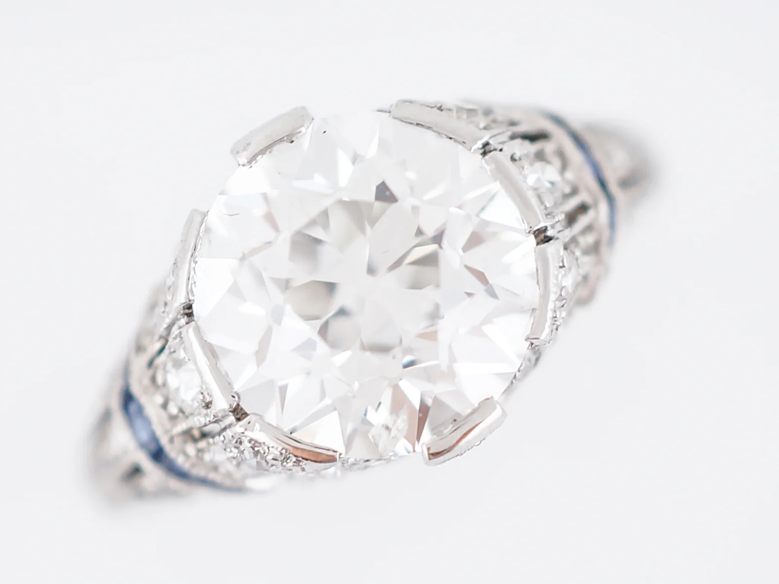Antique Engagement Ring Edwardian/Early Art Deco 2.72 Old European Cut Diamond in Platinum - Image 4