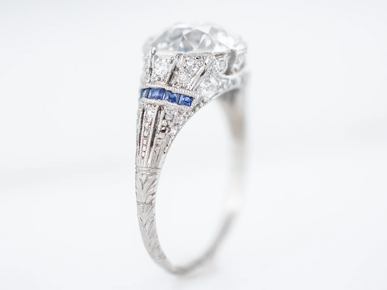 Antique Engagement Ring Edwardian/Early Art Deco 2.72 Old European Cut Diamond in Platinum - Image 5