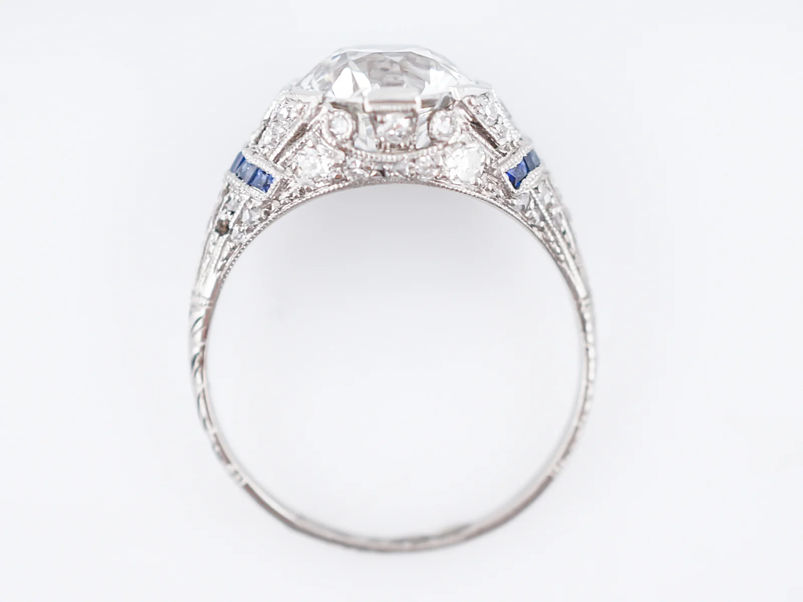Antique Engagement Ring Edwardian/Early Art Deco 2.72 Old European Cut Diamond in Platinum - Image 6