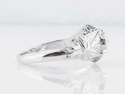 Antique Engagement Ring Late Art Deco .25ct Diamond in 14k White Gold - Image 4