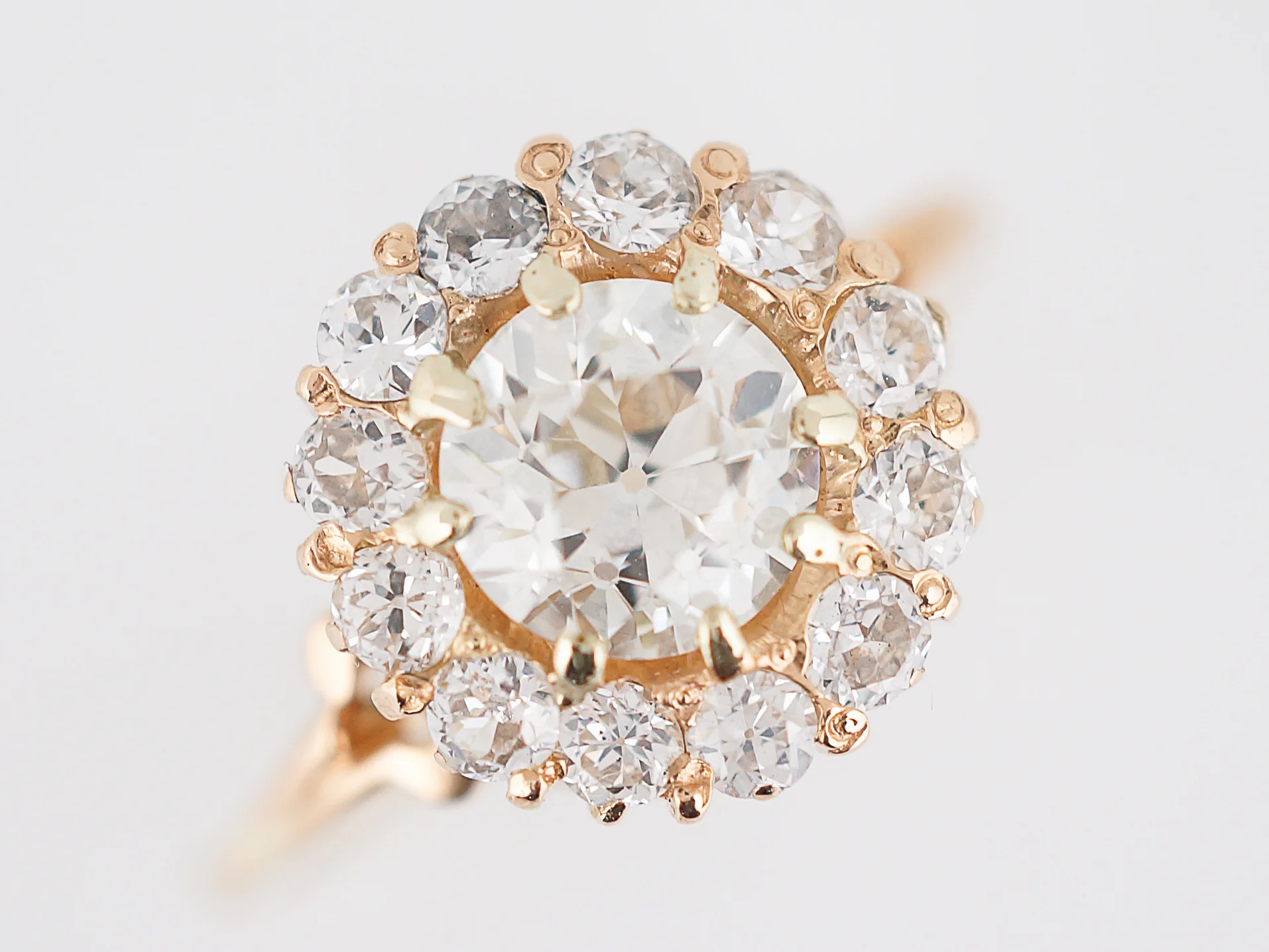 Antique Engagement Ring Victorian 1.01 Old European Cut Diamond in 14k Yellow Gold - Image 4