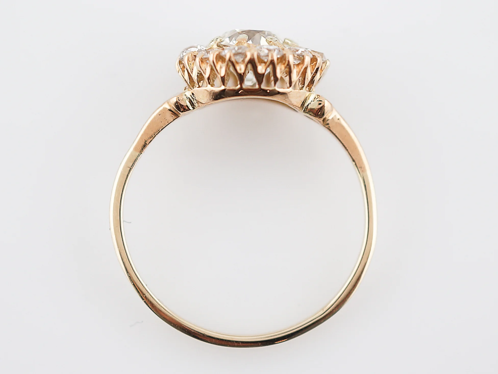 Antique Engagement Ring Victorian 1.01 Old European Cut Diamond in 14k Yellow Gold - Image 6
