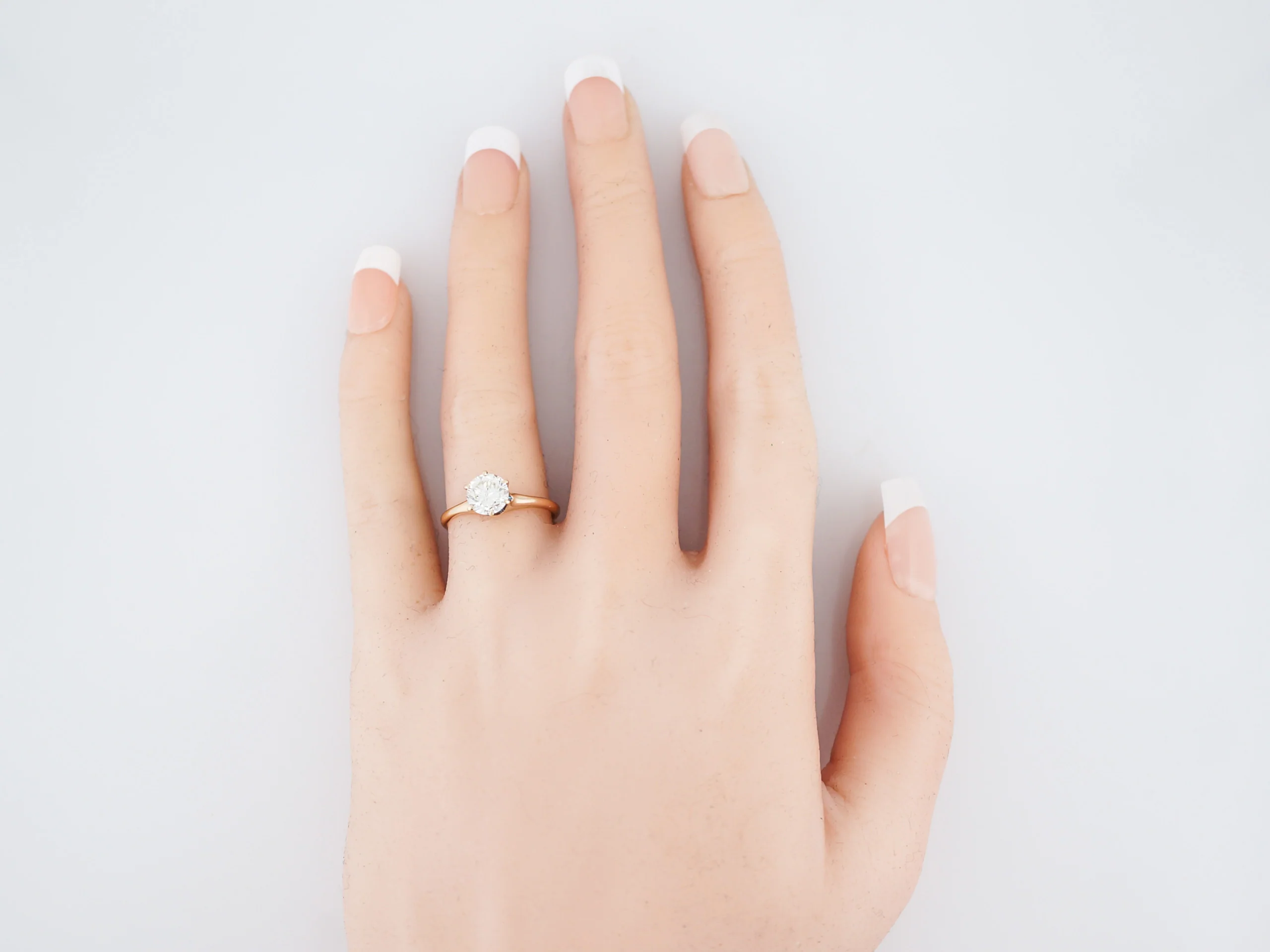 Antique Engagement Ring Victorian 1.08 Round Brilliant Cut Diamond in 14K Yellow Gold - Image 6