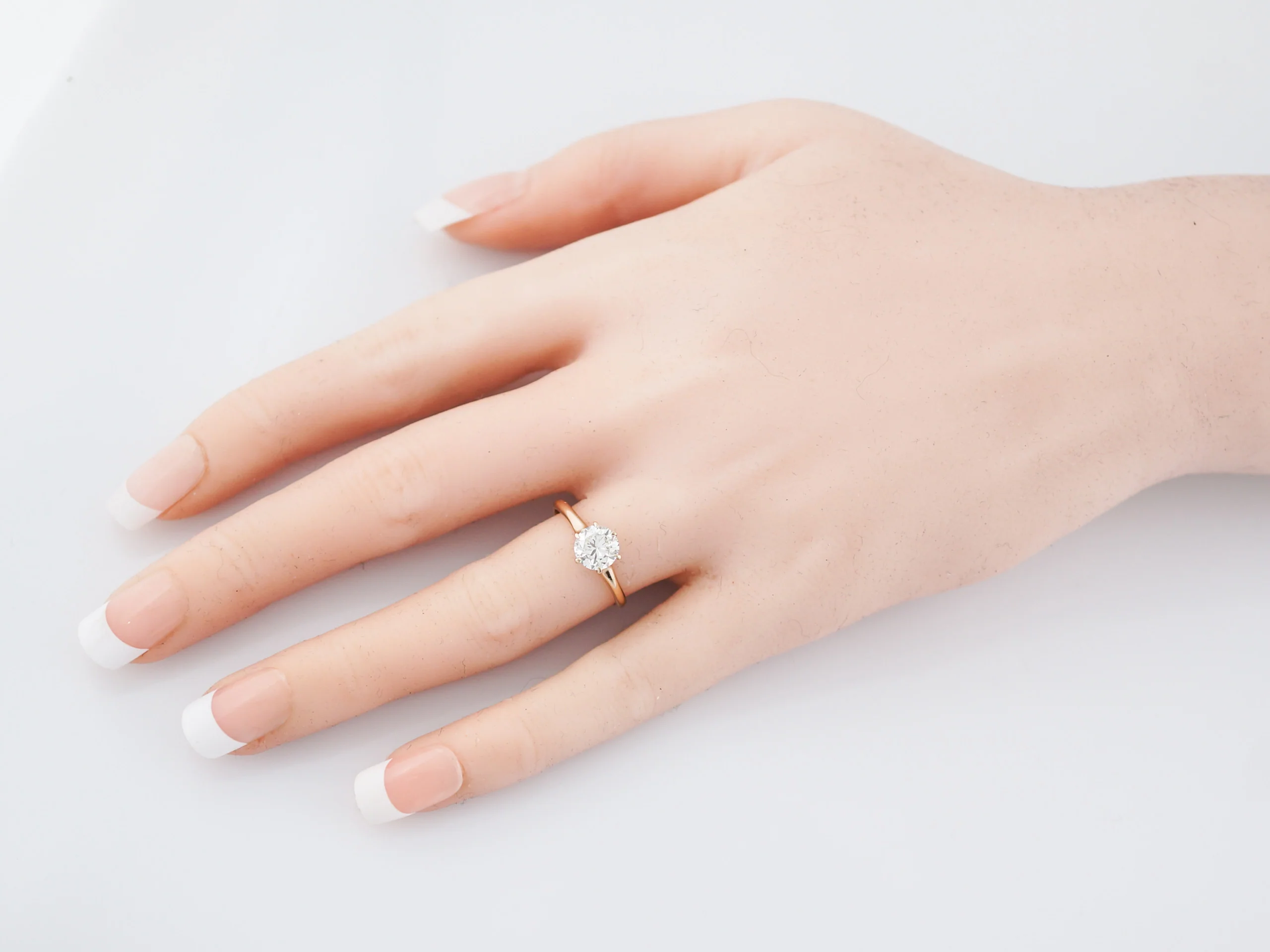 Antique Engagement Ring Victorian 1.08 Round Brilliant Cut Diamond in 14K Yellow Gold - Image 7