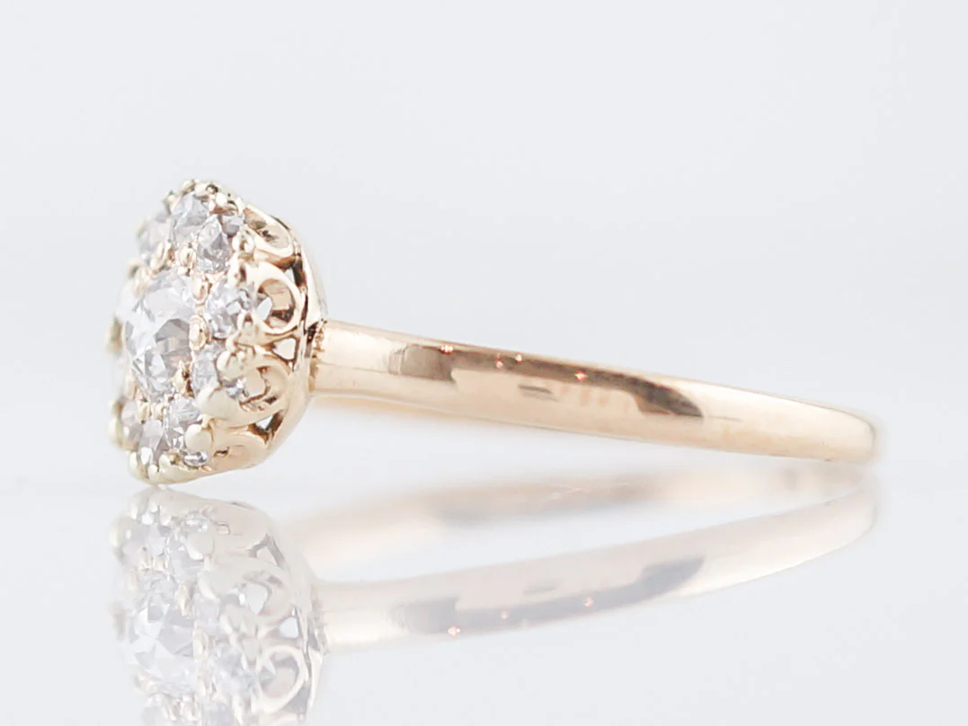 Antique Engagement Ring Victorian .15 Old European Cut Diamond in 14K Yellow Gold - Image 2
