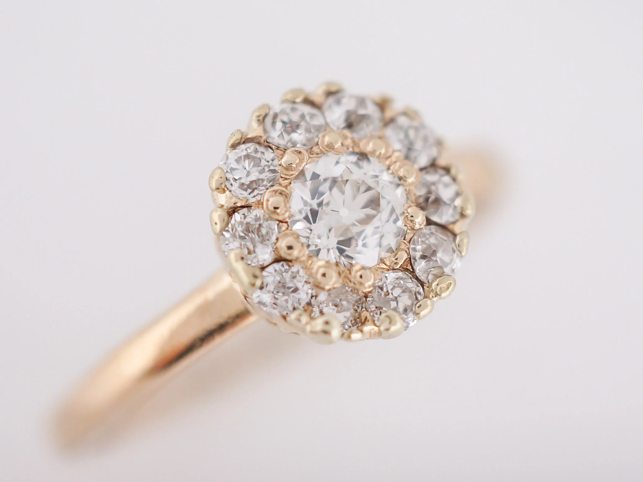 Antique Engagement Ring Victorian .15 Old European Cut Diamond in 14K Yellow Gold - Image 4