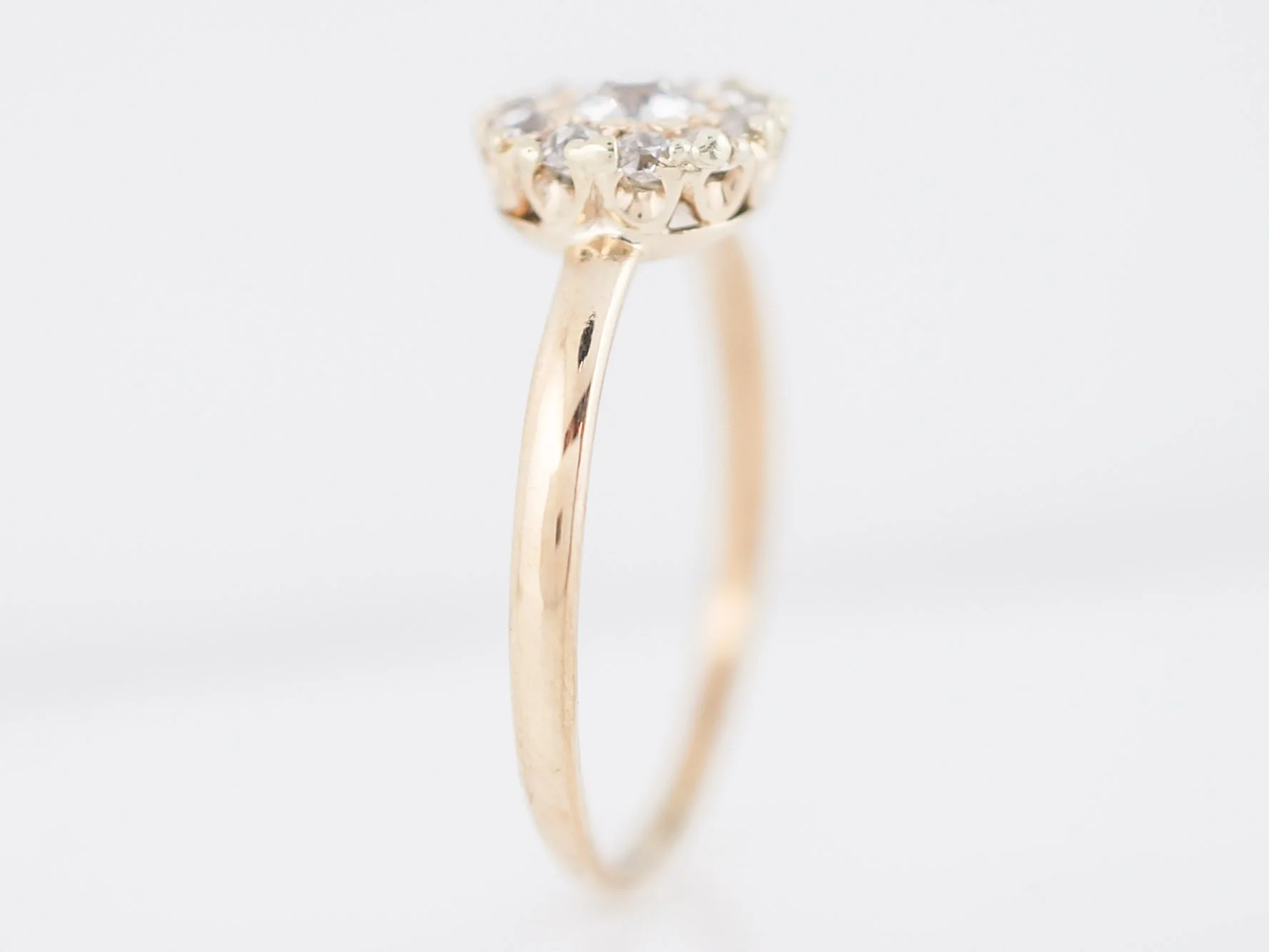 Antique Engagement Ring Victorian .15 Old European Cut Diamond in 14K Yellow Gold - Image 5
