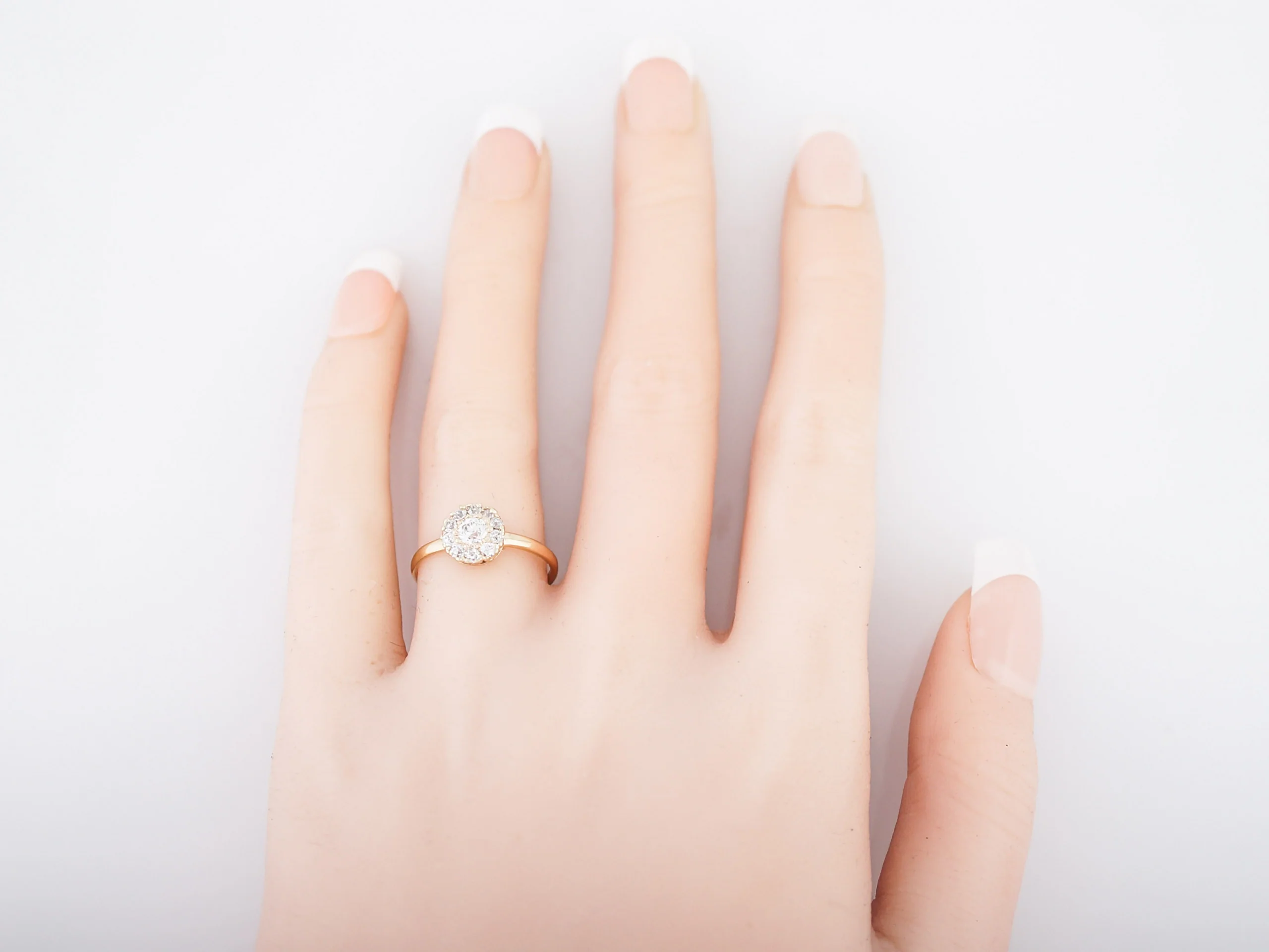 Antique Engagement Ring Victorian .15 Old European Cut Diamond in 14K Yellow Gold - Image 6