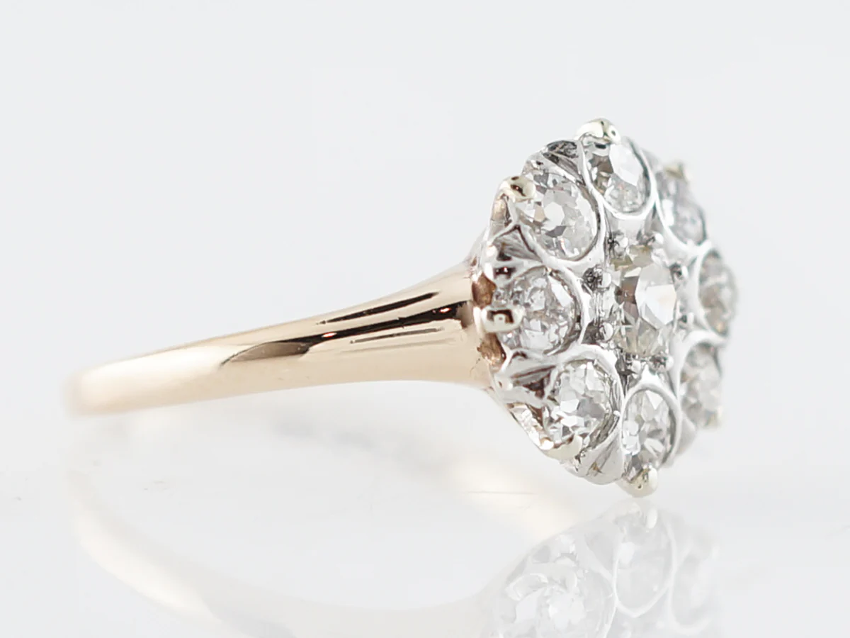 Antique Engagement Ring Victorian .18 Old Mine Cut Diamond in 14k Yellow Gold & Platinum - Image 2