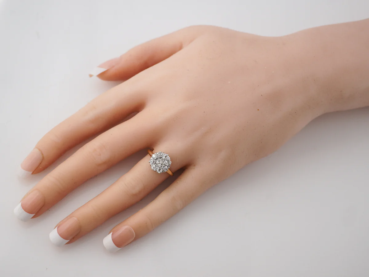 Antique Engagement Ring Victorian .18 Old Mine Cut Diamond in 14k Yellow Gold & Platinum - Image 7