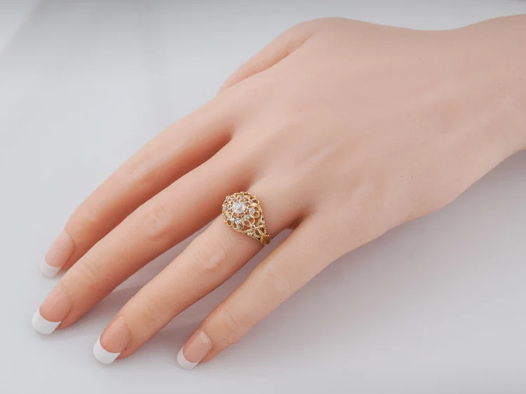 Antique Engagement Ring Victorian .29ct Old Mine Cut Diamond in 14k Yellow Gold - Image 9