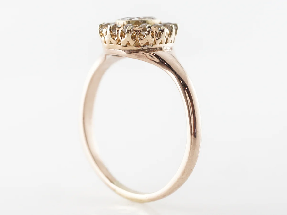 Antique Engagement Ring Victorian .41 Oval Cut Diamond in 14k Yellow Gold - Image 5
