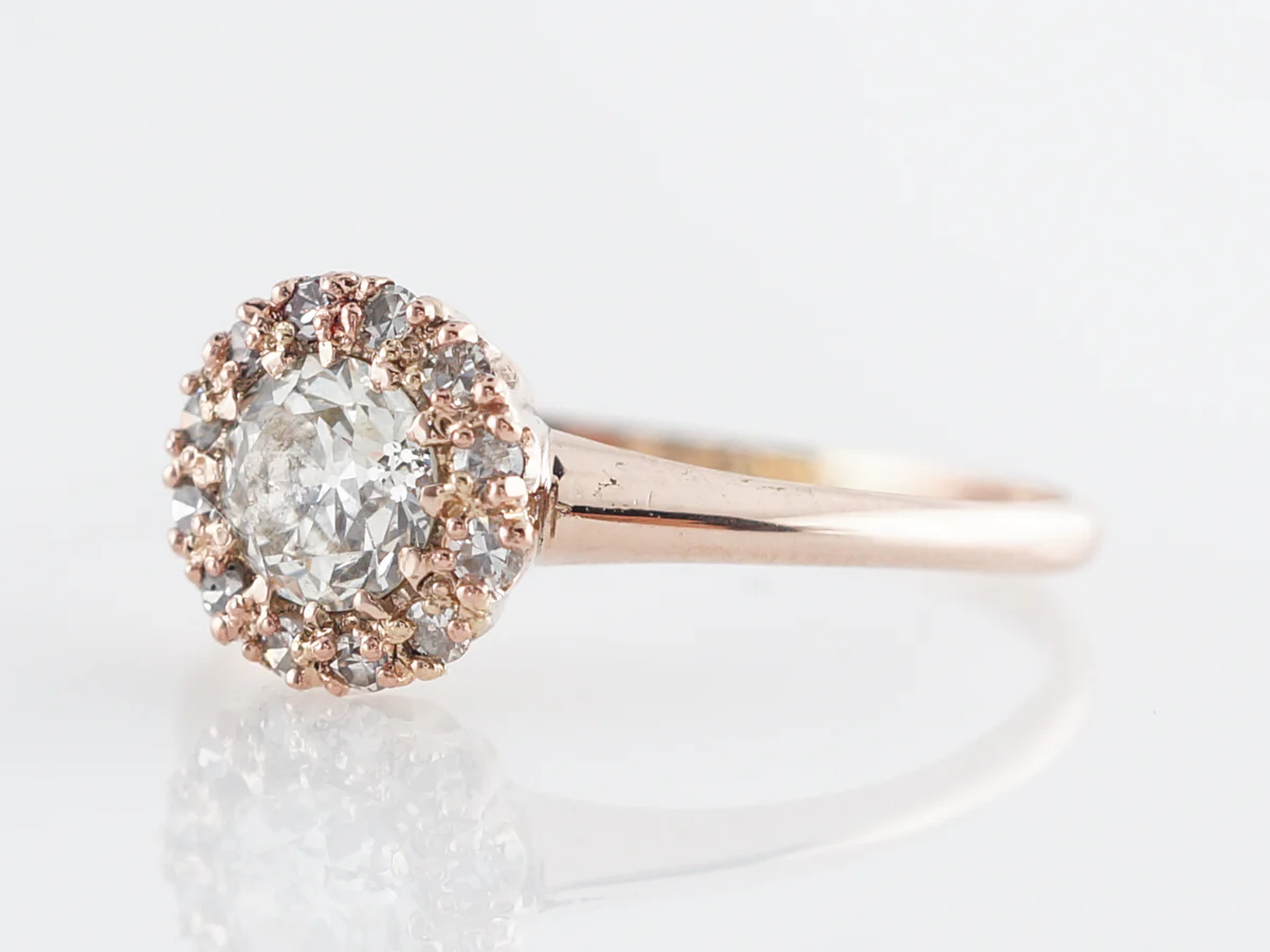 Antique Engagement Ring Victorian .45 Old European Cut Diamond in 14k Yellow Gold - Image 2
