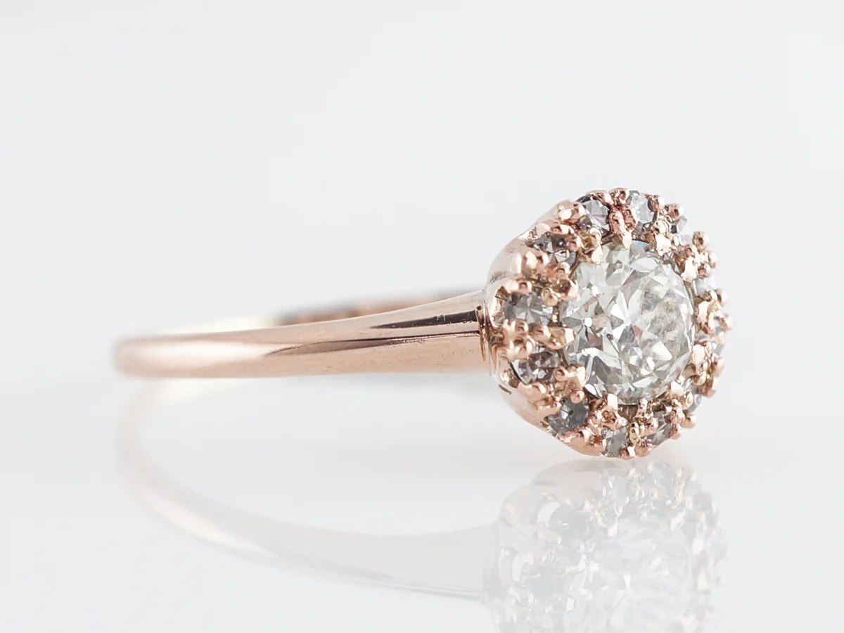 Antique Engagement Ring Victorian .45 Old European Cut Diamond in 14k Yellow Gold - Image 3