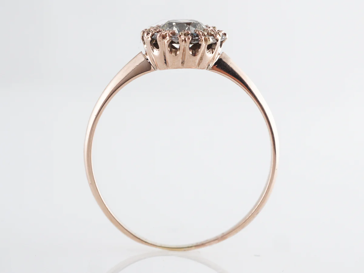 Antique Engagement Ring Victorian .45 Old European Cut Diamond in 14k Yellow Gold - Image 4