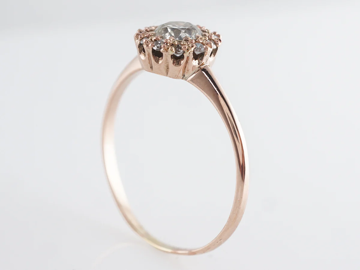 Antique Engagement Ring Victorian .45 Old European Cut Diamond in 14k Yellow Gold - Image 5