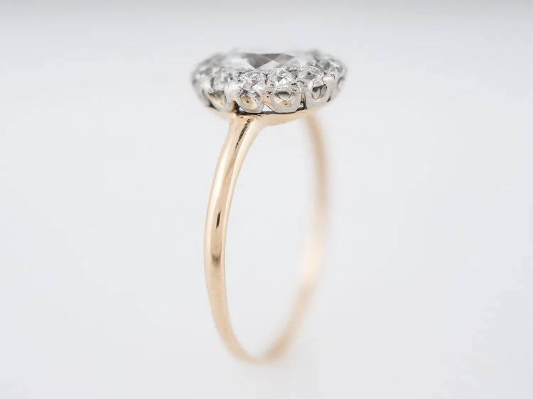 Antique Engagement Ring Victorian .51 Oval Cut Diamond in 14k Yellow Gold - Image 5