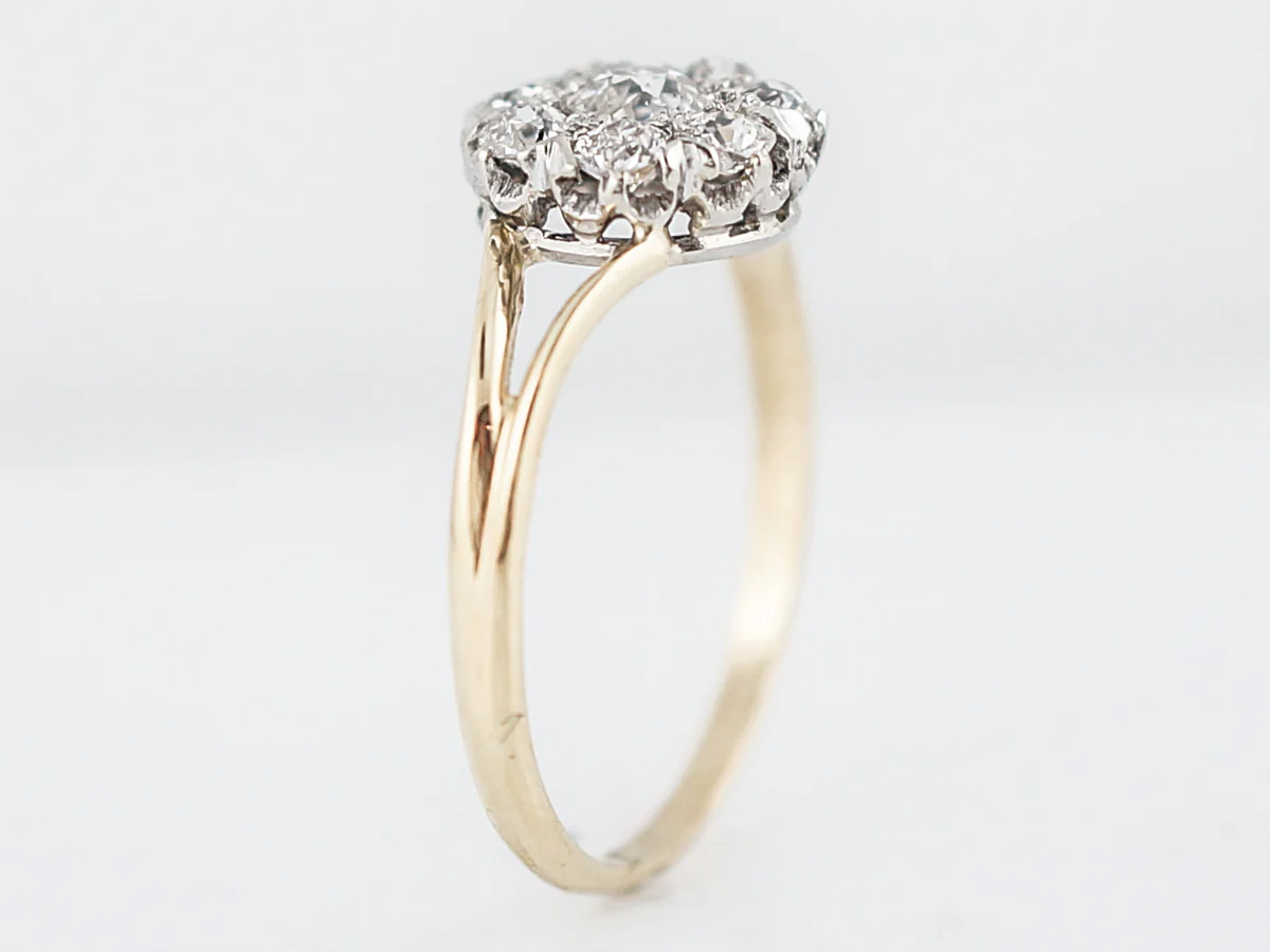 Antique Engagement Ring Victorian .56 Old European Cut Diamonds in 14k Yellow & White Gold - Image 4