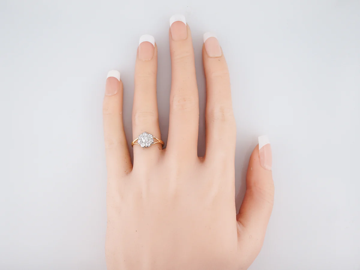 Antique Engagement Ring Victorian .56 Old European Cut Diamonds in 14k Yellow & White Gold - Image 5