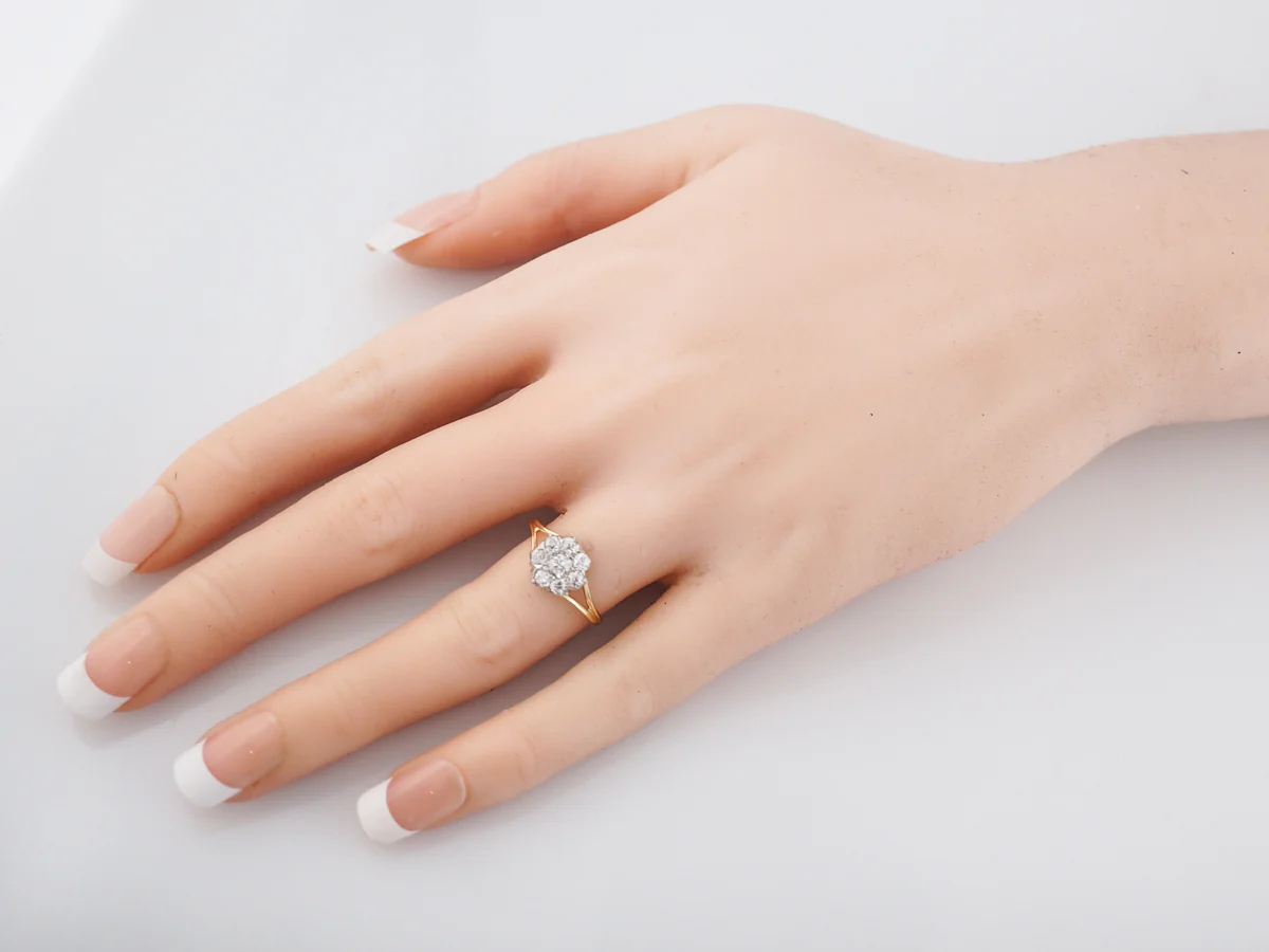 Antique Engagement Ring Victorian .56 Old European Cut Diamonds in 14k Yellow & White Gold - Image 6