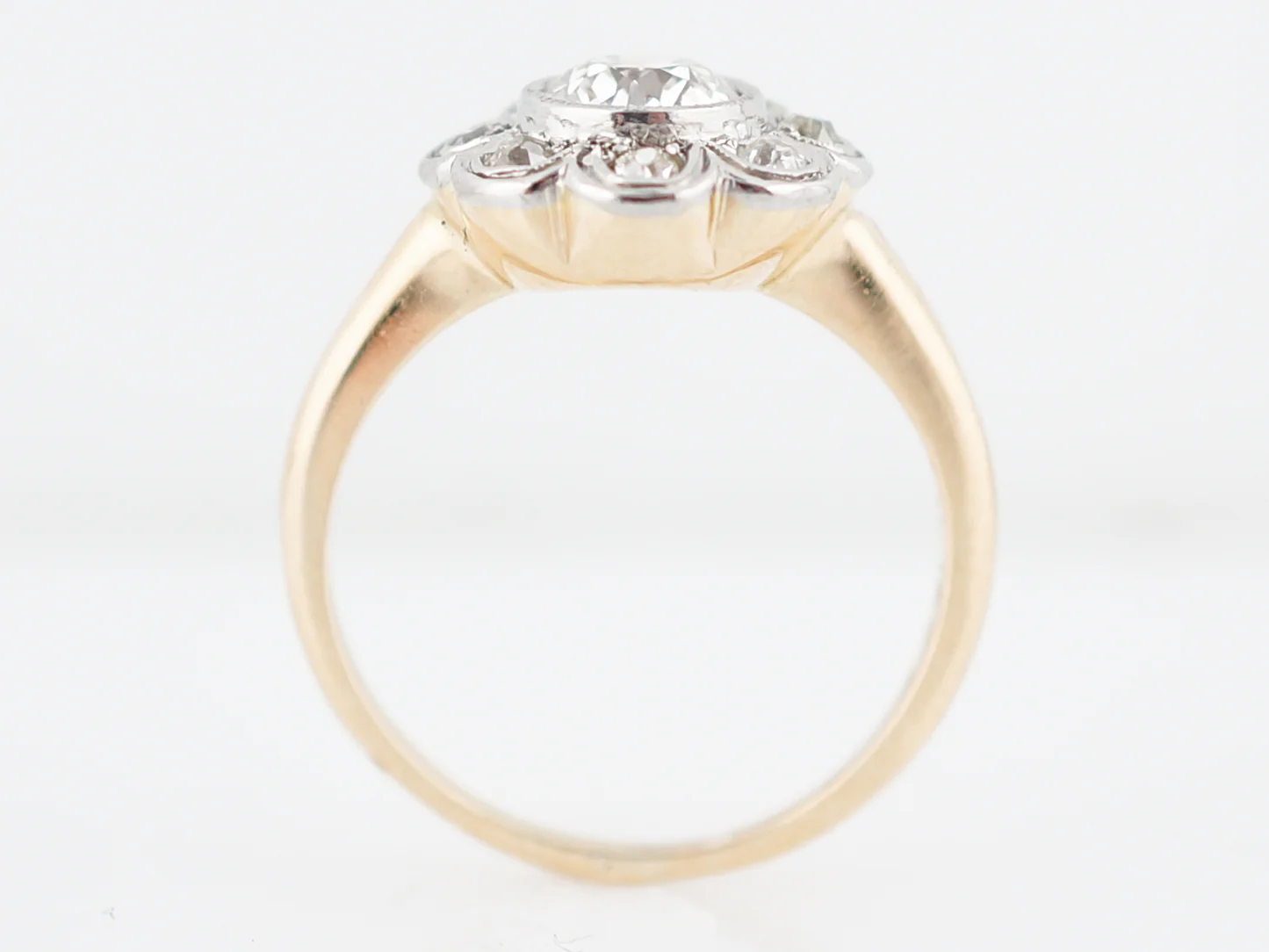 Antique Engagement Ring Victorian .58 Old European Cut Diamond in 14K Yellow Gold & Platinum - Image 5