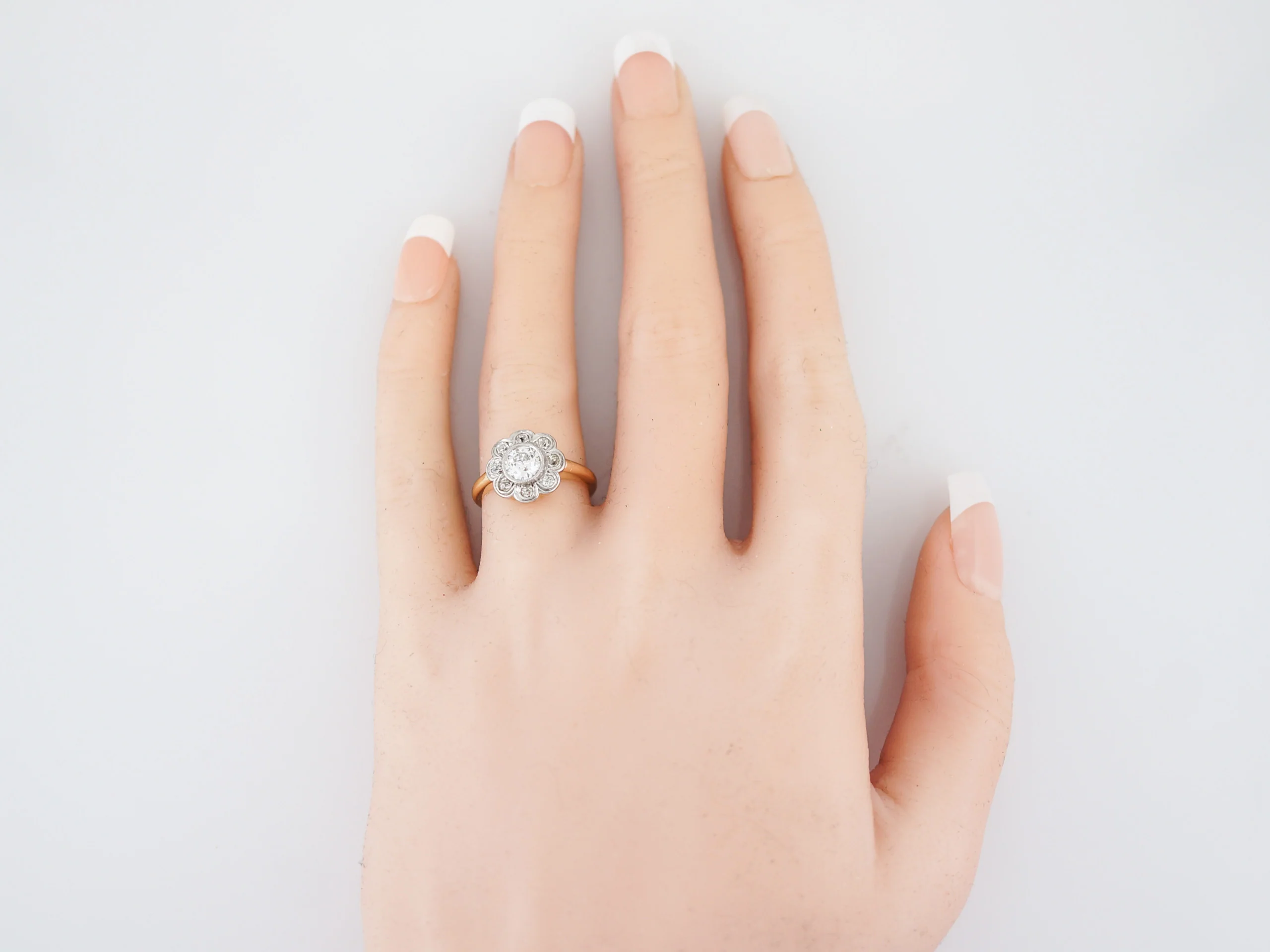 Antique Engagement Ring Victorian .58 Old European Cut Diamond in 14K Yellow Gold & Platinum - Image 6