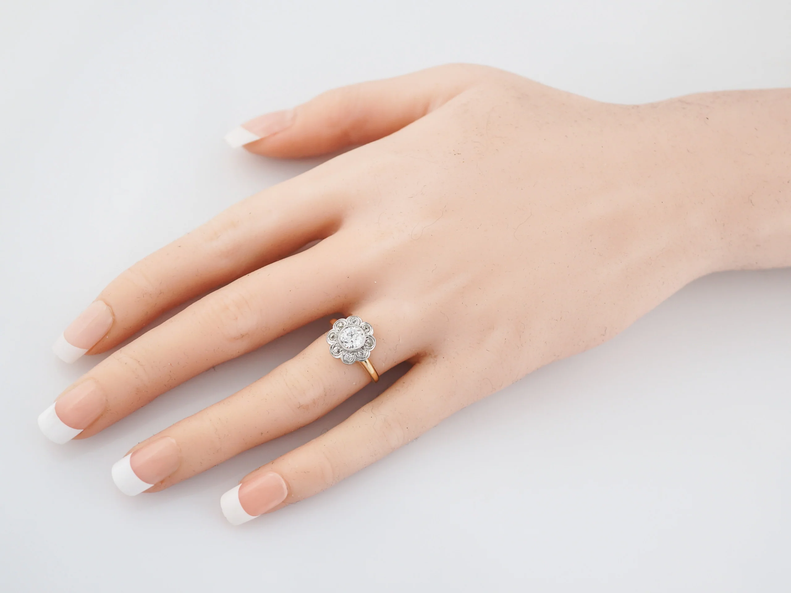 Antique Engagement Ring Victorian .58 Old European Cut Diamond in 14K Yellow Gold & Platinum - Image 7