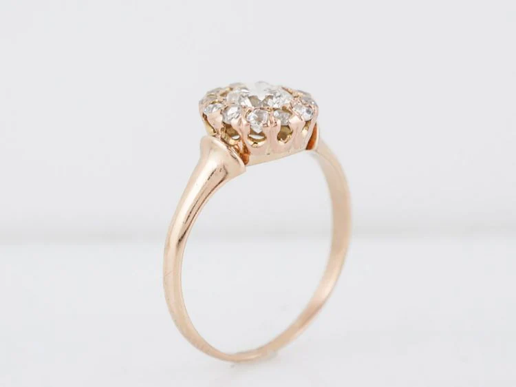 Antique Engagement Ring Victorian .60 Round Brilliant Cut Diamond in 14k Yellow Gold - Image 5