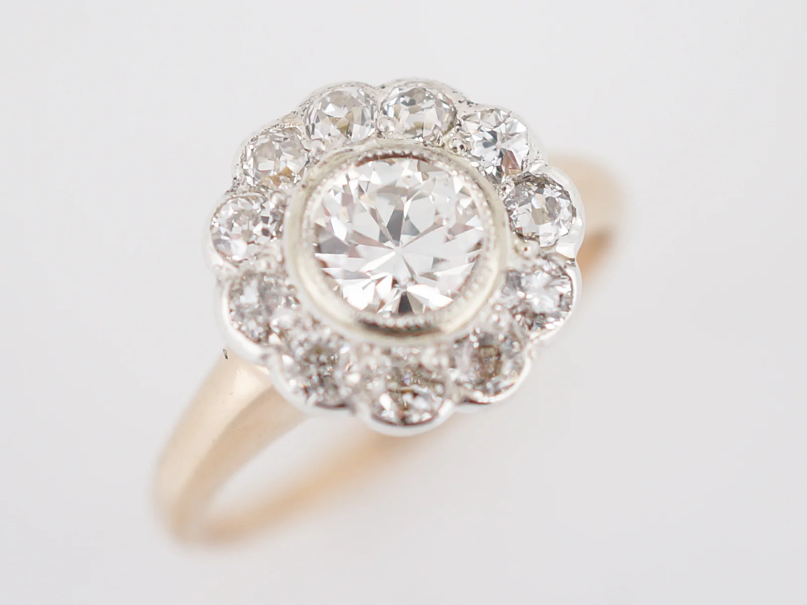 Antique Engagement Ring Victorian .62 Old European Cut Diamond in 14K Yellow & White Gold - Image 4
