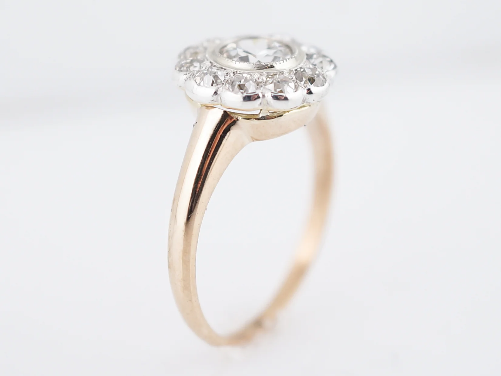 Antique Engagement Ring Victorian .62 Old European Cut Diamond in 14K Yellow & White Gold - Image 5