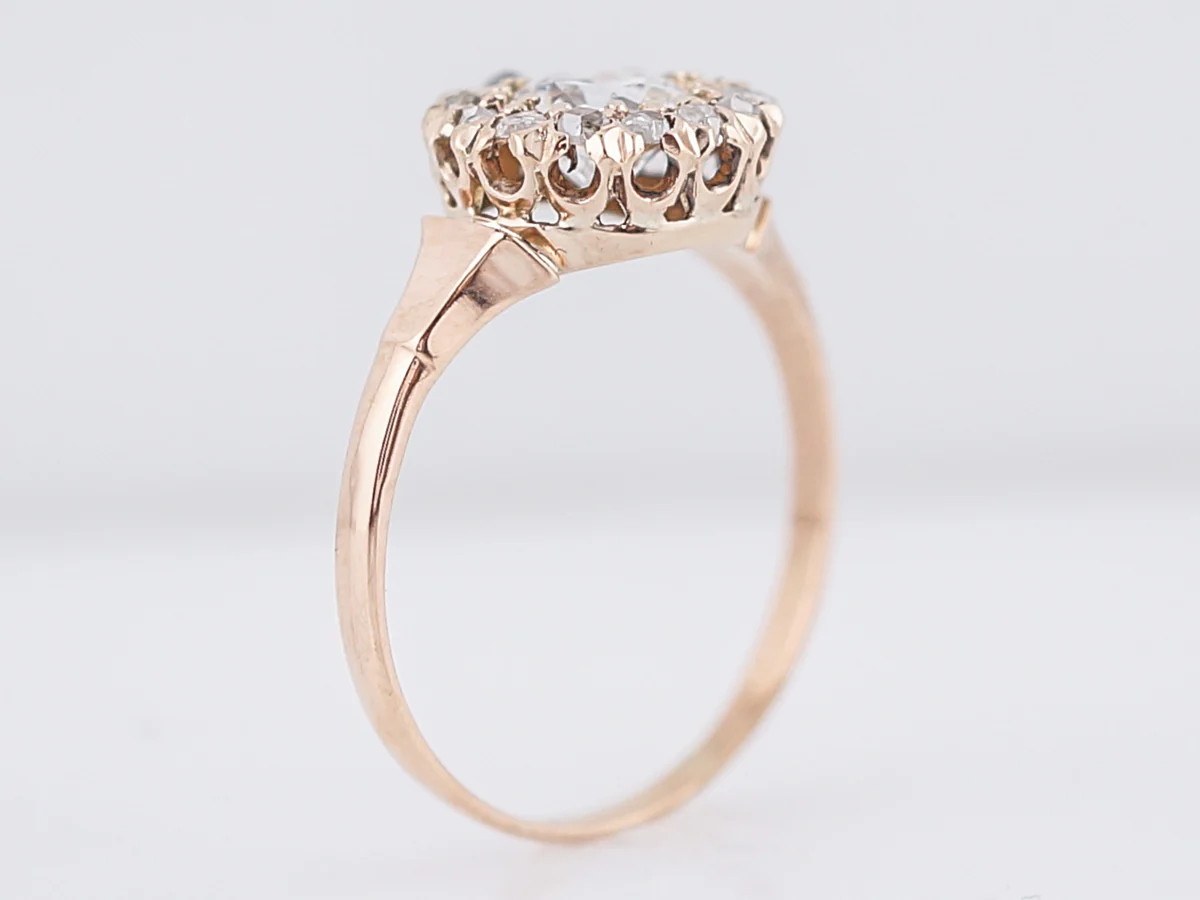 Antique Engagement Ring Victorian .69 Old European Cut Diamond in 14k Yellow Gold - Image 4