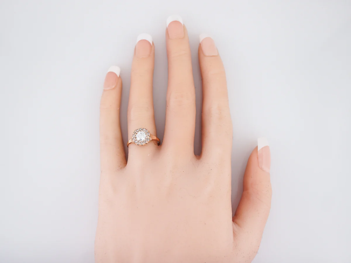 Antique Engagement Ring Victorian .69 Old European Cut Diamond in 14k Yellow Gold - Image 6