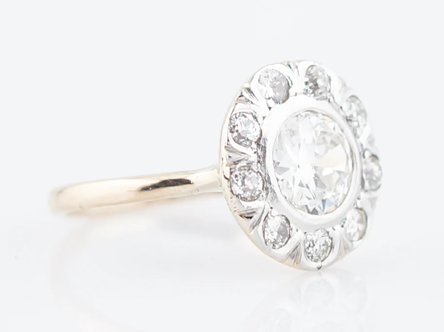 Antique Engagement Ring Victorian .80 Old European Cut Diamond in 14K Yellow & White Gold - Image 3