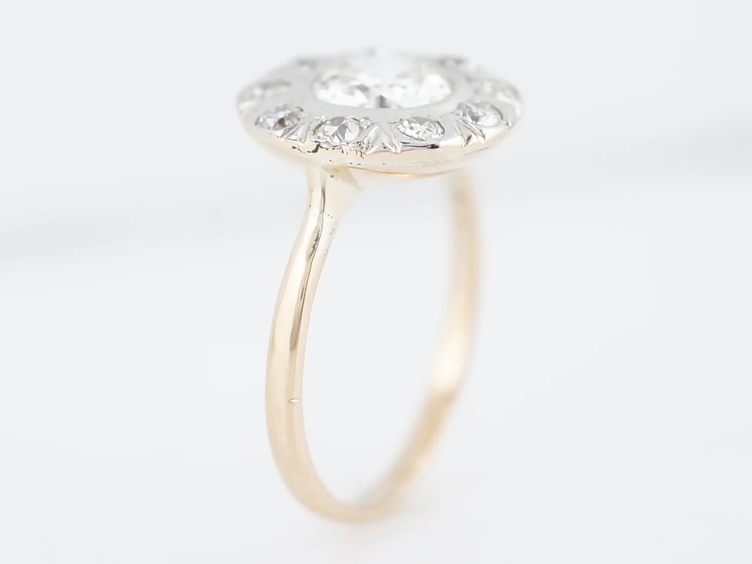 Antique Engagement Ring Victorian .80 Old European Cut Diamond in 14K Yellow & White Gold - Image 4